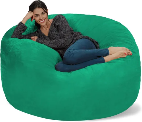 Vista 43 de Chill Sack Bean Bag Funda para silla, 3 pies, microgamuza - Oliva