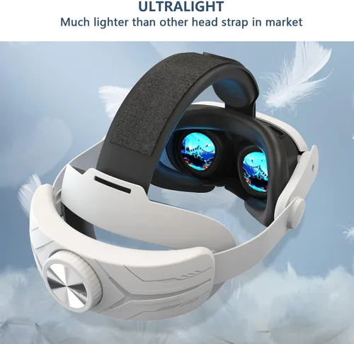 Vista 2 de Comfort Head Strap for Oculus Quest 3, MTomatoVR Lightweight Replacement Strap VR Accessaries, Reduce Face Pressure Comfortable Convenient Flip