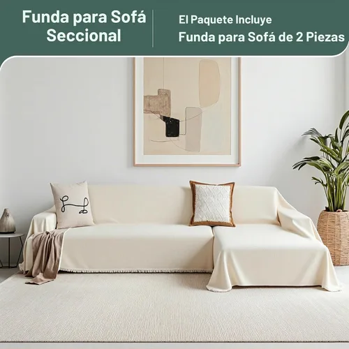 Vista 2 de MEETSKY Fundas para sofá modular, 2 piezas, lavable, funda de sofá para sofá en forma de L, protector de muebles para mascotas, funda de sofá