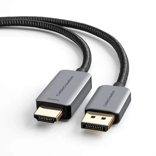 Vista 10 de CableCreation 4K - Cable DisplayPort activo a HDMI de 6 pies, cable DP a HDMI DP 1.2 4K x 2K & 3D Audio/Video Monitor Cable, compatible