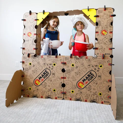 Vista 2 de Make-A-Fort Creator Pack: construye fuertes grandes para niños con 1 kit de explorador y 1 kit de creador - Juego de construcción de fortalezas