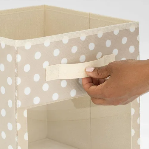 Vista 5 de mDesign Caja organizadora de tela para guardería/sala de juegos, organizador de armario, asa frontal/ventana para estanterías de muebles de cubo