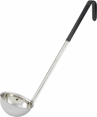 Vista 43 de Winco Cucharón de plástico de doble boquilla de una pieza, 1 onza, 13 pulgadas, cola roja