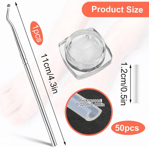 Vista 3 de (50+2) Juego de corrector de uñas encarnadas con cortaúñas, kit profesional de eliminación de uñas encarnadas sin dolor con levantador, tira de uñas