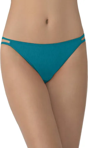 Vista 86 de Vanity Fair Bragas de bikini con tira para mujer, Illumination, con elástico sedoso y ribete de satén Paquete de 3 Negro (Midnight Black)