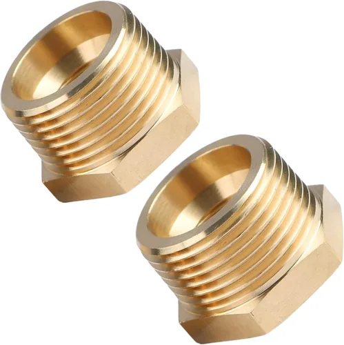 Vista 3 de 2 piezas 1" NPT macho x 1/2" NPT hembra buje hexagonal adaptador de accesorios roscados reductor de latón de CX WONDERLAND