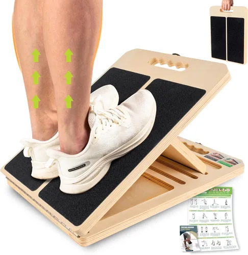 Vista 9 de Slant Board Calf Stretching, 460 LBS Capacity Portable Wooden Incline Board