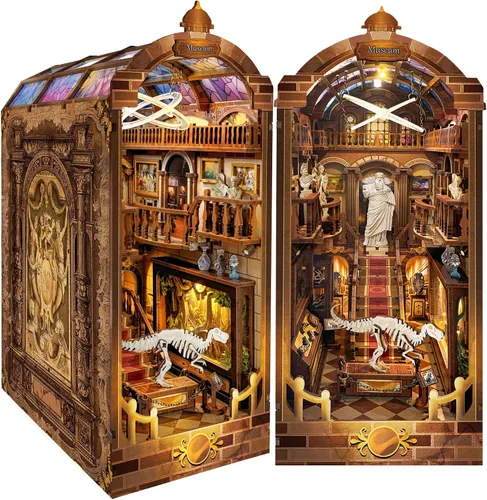 Vista 10 de Quanquer Kit de Casa en Miniatura: Rincón de Librería Libro Mágico con Muebles y Luz LED - Kits de Bricolaje para Adultos - Casa de Muñecas