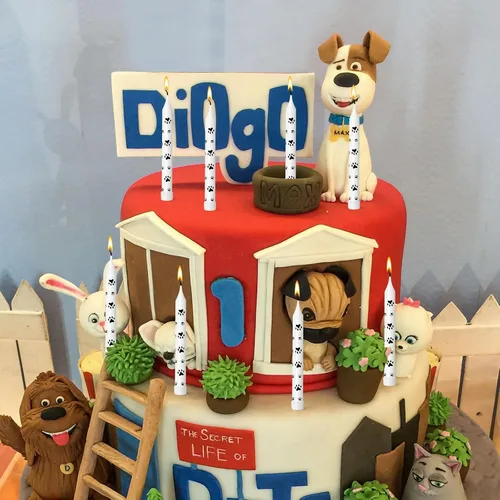 Vista 3 de 12 velas de cumpleaños temáticas con estampado de patas para pasteles, cupcakes, perros, patrulla de perros, velas para mascotas, cachorros, gatos