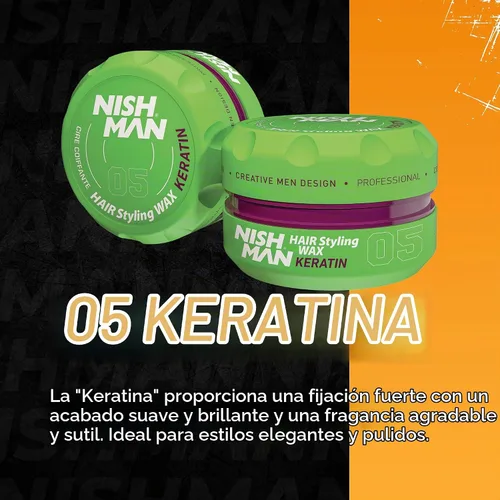 Vista 2 de Nishman Cera Peinado 5.1 fl oz Queratina 05