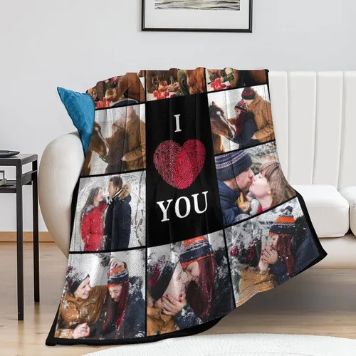 Vista 4 de Regalos personalizados de cumpleaños para el Día del Padre, para papá, abuelo, hombres, manta personalizada con fotos para mi papá, regalos de hija