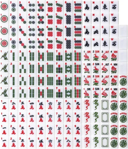 Vista 4 de American Mahjong Set, 166 azulejos premium con 4 estantes