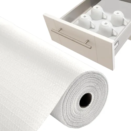 Vista 11 de Revestimientos para estantes de refrigerador (paquete de 8) de Linda’s Essentials - Forro para estantes o cajones sin adhesivo, alfombrillas