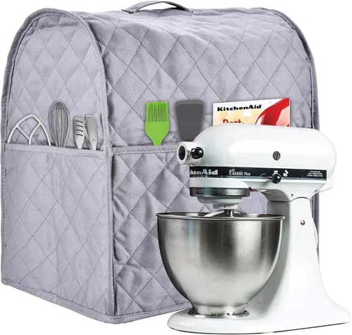 Vista 9 de Cubierta para batidora de pie compatible con mezclador KitchenAid, se adapta a todos los modelos con cabezal inclinable y elevación de tazón, fina