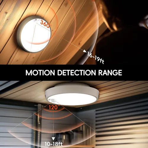 Vista 3 de Molrebe Lámpara de techo con sensor de movimiento, lámpara de techo recargable con 15 temperaturas de color, luz de armario activada por movimiento