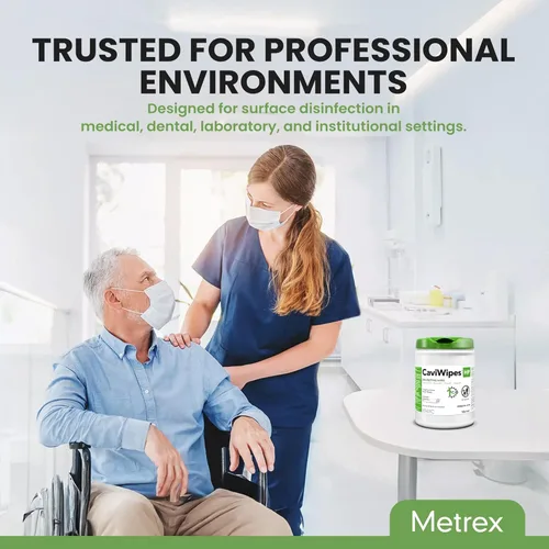 Vista 7 de Metrex CaviWipes HP Toallitas desinfectantes con peróxido de hidrógeno, desinfectante de superficies de grado hospitalario sin blanqueador, mata