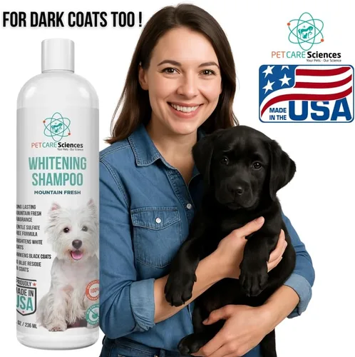 Vista 2 de Champú blanqueador para perros de 1 galón – Champú para perros blancos – Champú para cachorros para abrigos blancos – Blanqueador de pelo y piel
