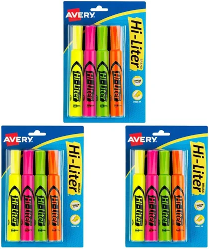 Vista 13 de Avery Hi-Liter - Rotuladores de punta biselada para escritorio, tinta a prueba de manchas