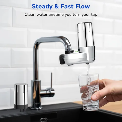 Vista 8 de Fil-Fresh Paquete de 3 filtros de agua de repuesto para sistema de filtración de grifos Brita®, certificado NSF para reducir el cloro, sin BPA, dura