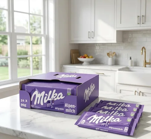Vista 4 de Milka Alpenmilch - Barra de chocolate, 3.5 onzas (paquete de 24)