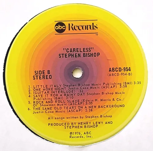 Vista 6 de Stephen Bishop - Careless - ABC Records - ABCL 5201, ABC Records - ABCD 954