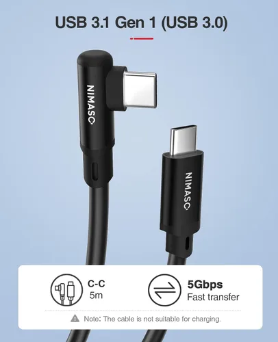 Vista 2 de NIMASO Cable de enlace USB 30 de 16 pies compatible con MetaOculus Quest 2 Quest1 transferencia de datos de PC de alta velocidad USB C a USB C