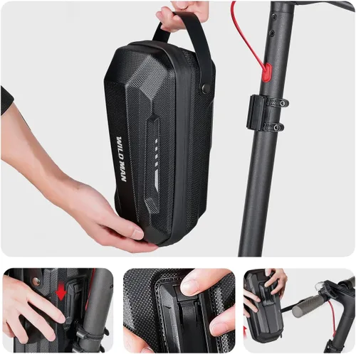 Vista 3 de WILD MAN Bolsa de almacenamiento de scooter resistente a la lluvia de liberación rápida para scooters de equilibrio Kick Scooters bicicleta plegable