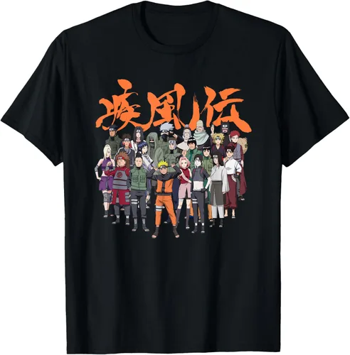 Vista 2 de Naruto Camiseta Shippuden Cast Group, Negro
