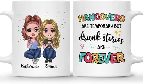 Vista 17 de Gossby Taza de café personalizada de la amistad, regalo personalizado Besites para mujeres con diseño de muñeca, nombre, cita – cumpleaños, Navidad