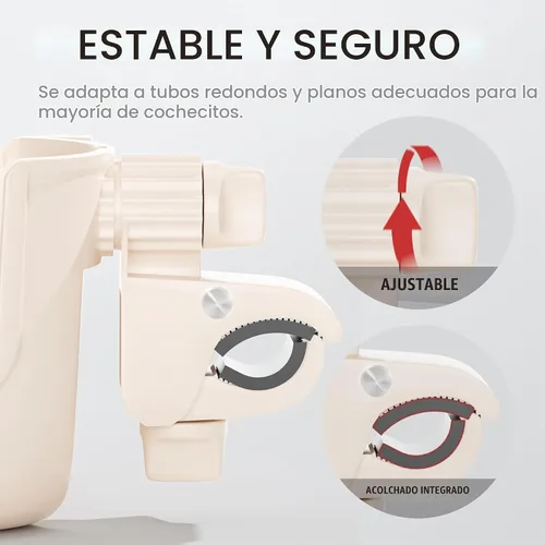 Vista 7 de Li & Zhao Portavasos universal para cochecito – 2 en 1 soporte para silla de ruedas, soporte ajustable para bebidas de bicicleta con soporte
