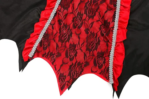 Vista 7 de Disfraz de vampiro para niñas, Halloween, gótico, victoriano, vampiro, fiesta de disfraces