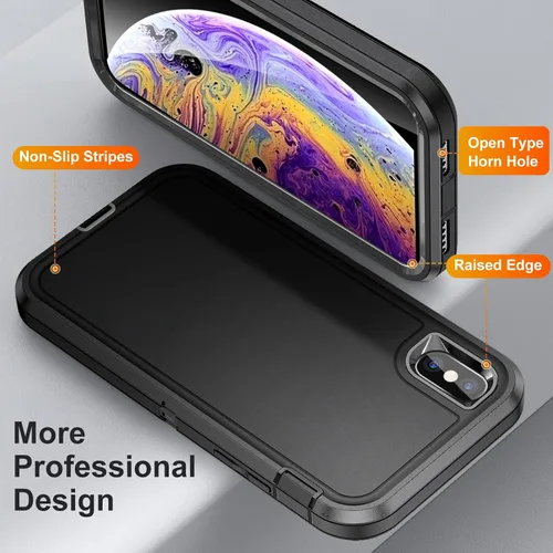 Vista 3 de Funda para iPhone Xs para hombre, híbrida a prueba de caídas, resistente, a prueba de golpes, ajuste delgado, ligera, funda protectora para iPhone