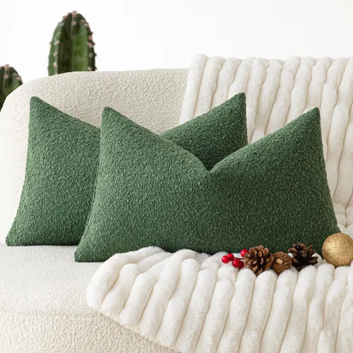 Vista 28 de Foindtower - Juego de 2 fundas decorativas de textura de bucle, fundas de almohada acentuadas, fundas de cojín sólidas, neutrales, para sofá, silla