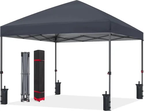 Vista 18 de ABCCANOPY Toldo desplegable – Tienda de campaña portátil para patio al aire libre resistente para patio trasero y terraza con 4 bolsas de arena Beige