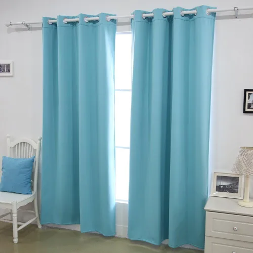 Vista 3 de Deconovo panel de cortinas blackout lisas, resistentes, termoaislantes, arandelas (1 par)