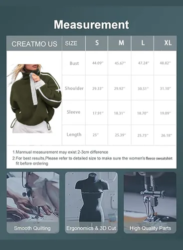 Vista 5 de Kumufenc Sudaderas de forro polar para mujer, con media cremallera, manga larga, de gran tamaño, con bolsillo