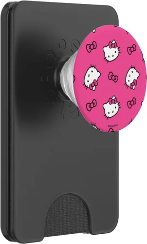 Vista 8 de Hello Kitty PopSockets con patrón de lazos PopGrip estándar