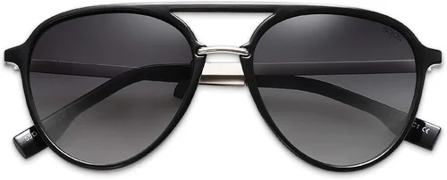 Vista 2 de SOJOS Retro Aviator Polarized Sunglasses for Women Men Double Bridge Ladies Shades SJ2078