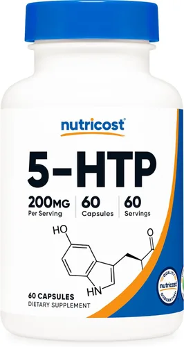 Vista 6 de Nutricost 5-HTP 200 mg, 120 cápsulas vegetarianas (5-hidroxitriptófano) - Sin OGM y sin gluten