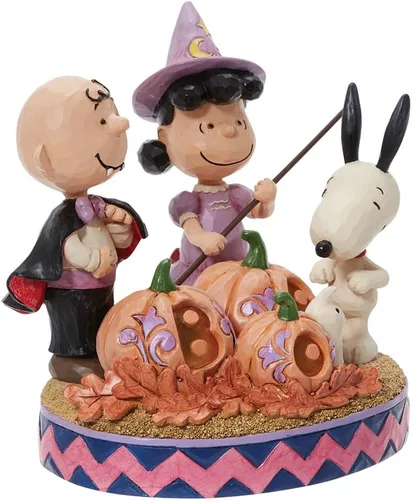 Vista 6 de Enesco Peanuts by Jim Shore Peanuts the Gang Dressed for Halloween Figurine, 5.55 pulgadas, multicolor