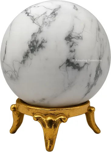 Vista 42 de Amazing Gemstone Bola de cristal de Amazonita con soporte, bolas de meditación de esfera de cristal de 2 pulgadas para brujería y bolas decorativas