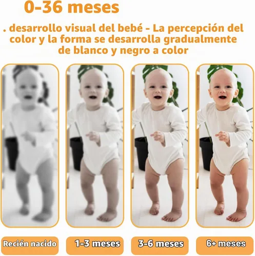 Vista 4 de Tarjetas didácticas para bebés de alto contraste, 120 unidades, color blanco y negro, para estimulación visual, para bebés de 0 a 18 meses