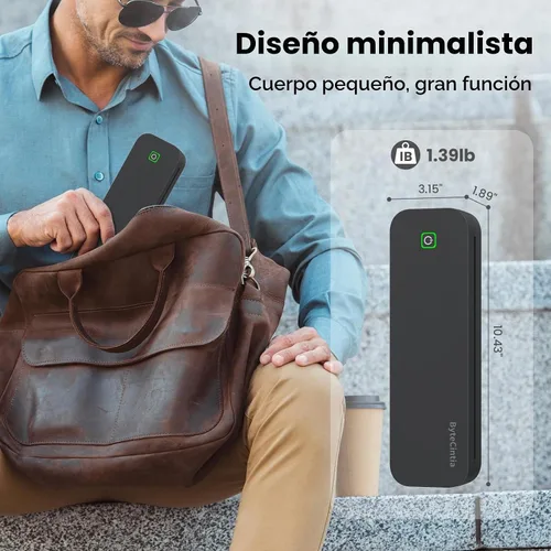 Vista 2 de Impresora portátil para viajes, impresora térmica Bluetooth soporta tamaño carta de 8.5 x 11 pulgadas, compatible con Android e iOS y portátil sin