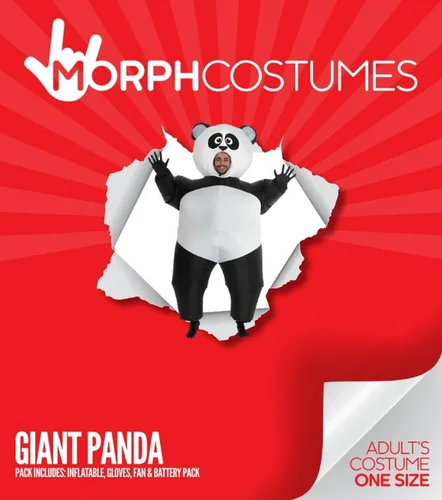 Vista 8 de Morph Disfraz inflable de panda gigante, talla única, color negro y blanco, Negro/Blanco