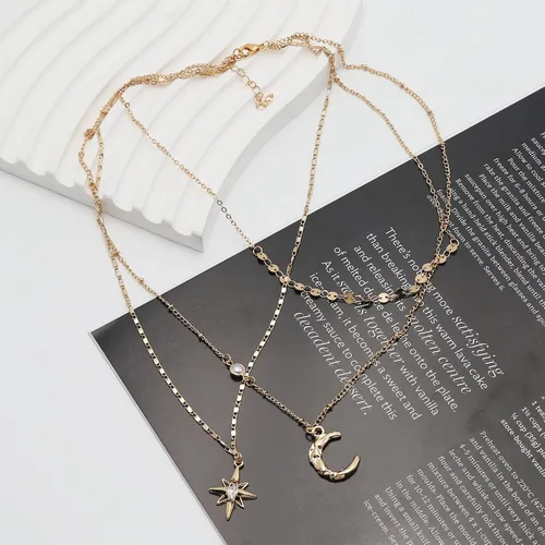 Vista 7 de Butterfly Layered Necklaces for Women, Pearl Pendant 14k Gold Plated Dainty Choker Layering Long Necklace for Women Gold