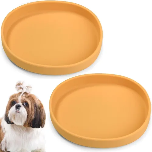 Vista 16 de BNOSDM Plato de Comida de Silicona para Perros, Cuenco Poco Profundo para Perros, Plato Plano para Gatos, 1 Paquete, Platos Pequeños para Cachorros