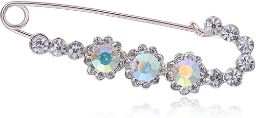 Vista 3 de 2 broches de aleación de cristal de moda para damas, cárdigan con hebilla de conexión, accesorios de ropa para niñas y mujeres