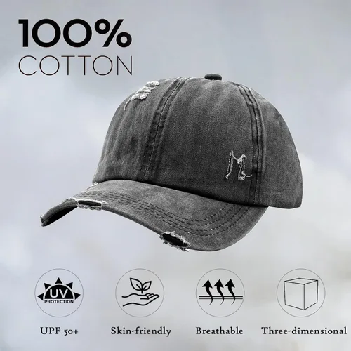 Vista 3 de Gorra de béisbol para mujer, diseño de cola de caballo, ajustable, ajustable, para cola de caballo