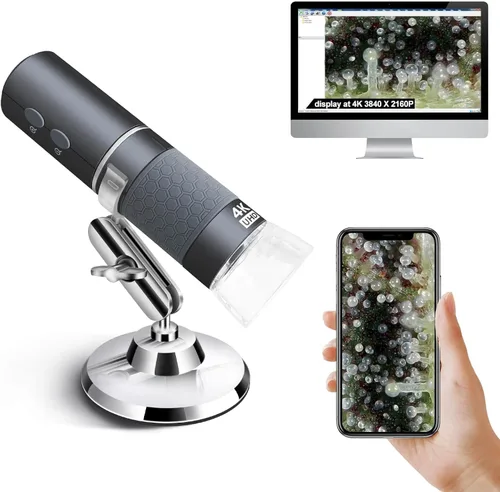 Vista 8 de Microscopio Digital USB Full HD 1080P para iPhone iPad Android PC, Microscopio Portátil de Mano de Alta Definición 50-1000X con Luz para Monedas