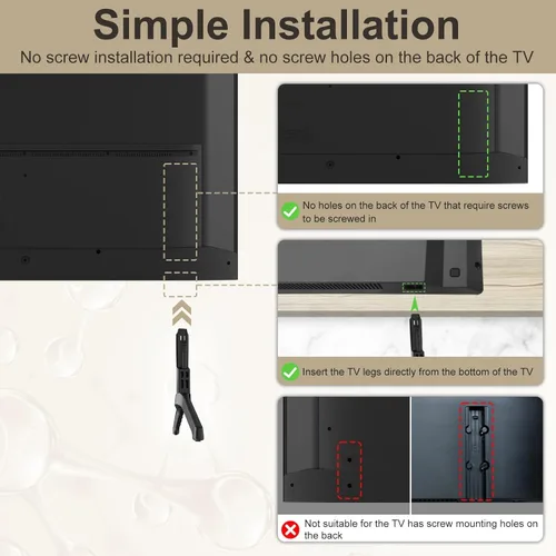 Vista 7 de Base de soporte para TV Samsung Solo para patas de TV UN50TU7000FXZA UN55TU7000FXZA UN58TU7000FXZA UN50TU7000 UN55TU7000 No son patas universales